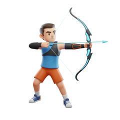 Modern 3D Archer Aiming Bow model 