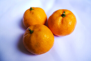 Citrus Fruit Arrangement on white background