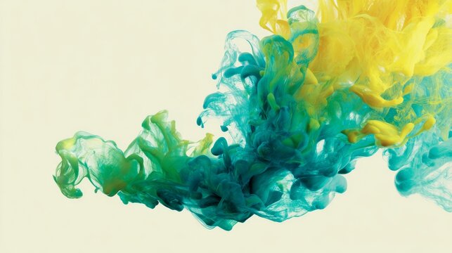 An abstract colorful wave crashes against a bright and bold yellow and blue splash, creating a dynamic background