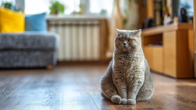 Cats can be found sitting on floors, engaging in yoga poses, and being photographed for cute pictures, sometimes while on exercise mats
