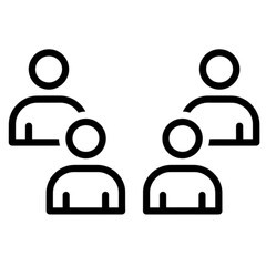 Minimalist Line Art of Four Peoples Interaction and Communication Vector Image for Friendly Exchange