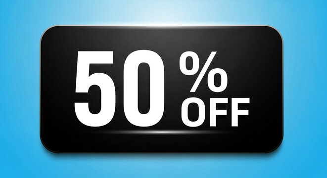 Unlock savings with this vibrant 50 percent off sale announcement, perfect for grabbing attention and driving sales with its bold design