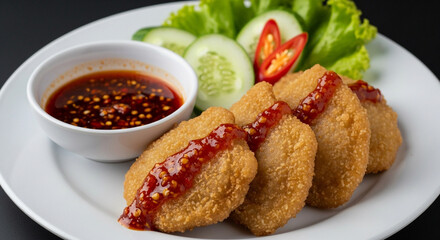 Crispy Cireng bumbu rujak Khas Bandung: Savory Indonesian Snack with Spicy Sambal