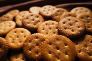 Crispy Biscuits Texture Macro Shot for Food Background