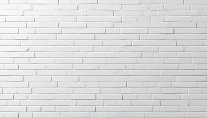 Clean white brick wall texture background isolated on white background