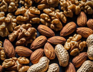 Obraz premium close up of nuts on white background
