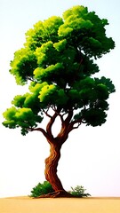 green tree isolated on white