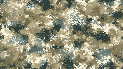 ia generated. Digital camouflage pattern in green and beige tones, ideal for military backgrounds, tactical designs, and outdoor-themed projects.

