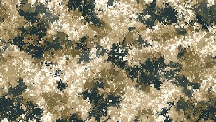 ia generated. Digital camouflage pattern in green and beige tones, ideal for military backgrounds, tactical designs, and outdoor-themed projects.
