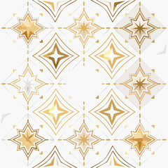 Gold Geometric Christmas Star Pattern