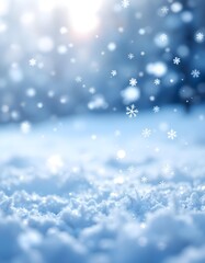 An ethereal winter landscape showcasing gentle snowfall and drifting snowflakes creating a serene atmosphere filled with tranquil snow nature