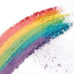 Rainbow is shown with a rainbow colored powder