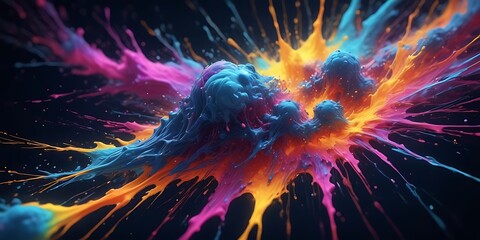 Obraz premium Colorful explosion of paint in the air