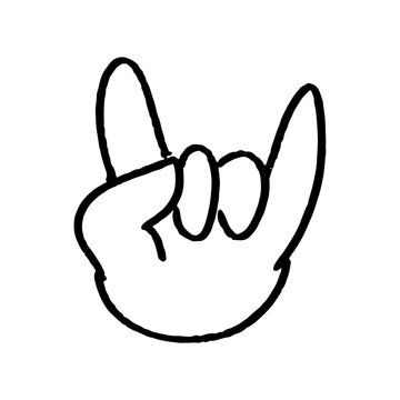 Hand Gesture Doodle rock sign