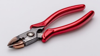 Vibrant red handled wire stripper ready for professional electrical work or DIY projects, perfect for home improvement tasks today