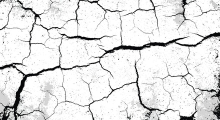 Ground split fracture line. Wall crack black silhouettes, earthquake effect. Fissure top view, surface damage and holes racy vector elements