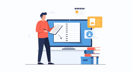 Modern professional planning project using creative digital tools, visualize task management, business strategy, schedule organization, and workflow optimization