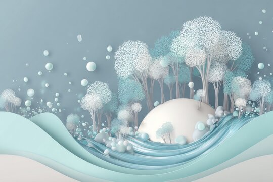 Generate Ai is associated with various eco-friendly concepts, including paper art, water conservation, World Environment Day, ecological awareness, World Water Day, environmental protection, and the