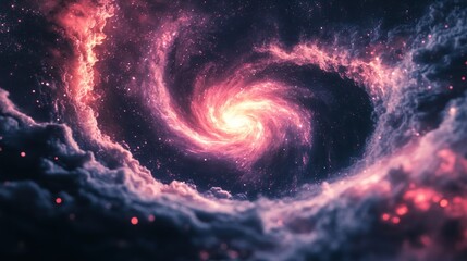 Mesmerizing Swirling Galaxy Nebula with a Brilliant Core in Deep Space