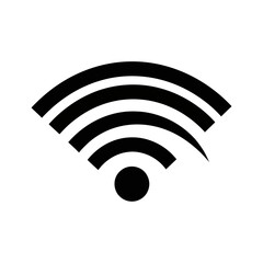 Simple Black Wifi Symbol Icon Graphic.