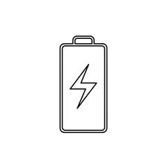 Battery icon with lightning bolt representing power and energy.