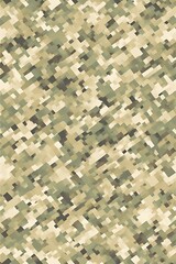 ia generated. Digital camouflage pattern in green and beige tones, ideal for military backgrounds, tactical designs, and outdoor-themed projects.
