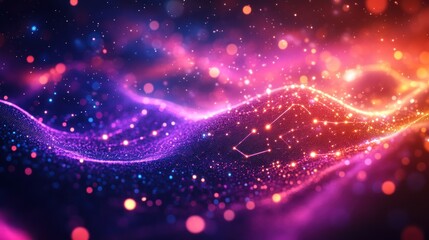 Dynamic Wave of Sparkling Particles with Interconnected Light Lines