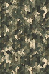ia generated. Digital camouflage pattern in green and beige tones, ideal for military backgrounds, tactical designs, and outdoor-themed projects.
