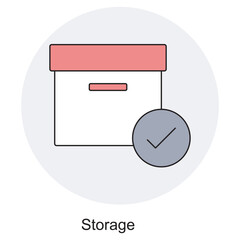 Storage Icon, Storage Unit, Secure Storage, Organized Space, Storage Container, Illustration,, vector