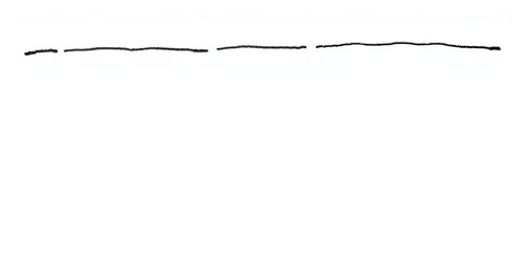 A hand-drawn, uneven, dashed squiggly line in black ink on white,  curve,  ink
