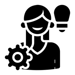 female entrepreneur glyph icon