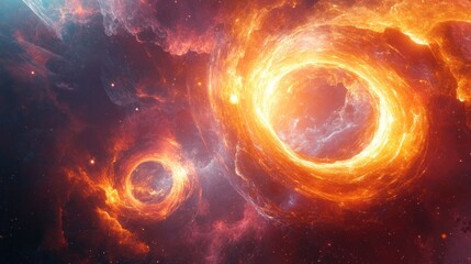 Dynamic Celestial Vortices of Intense Fire and Light in Space