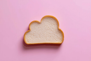 Obraz premium Pastel Background with Bread Slice Shaped Like a Cloud Concept