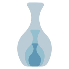Monochromatic bottle in bottle icon with blue Monochrome colors.
