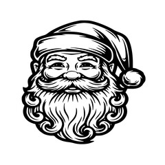Santa claus christmas black and white