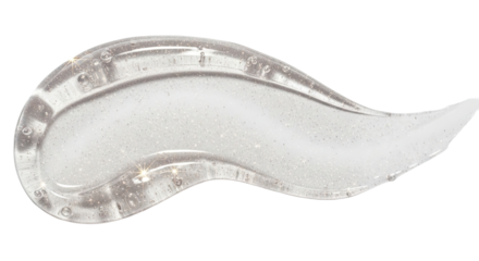 Sparkling mica infused gel smear glowing accents on white