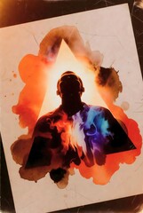 Abstract Fiery Portrait on Paper