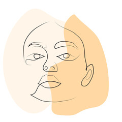 Woman Face Line Art
