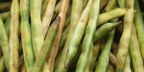 background of a pile of red beans with their yellowish green skin