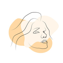 Woman Face Line Art