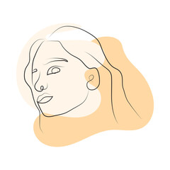 Woman Face Line Art