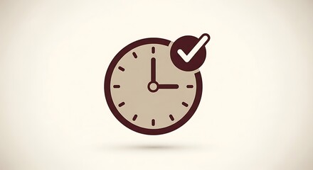 Meeting deadlines is easy with a clock that has a checkmark, a symbol of accomplishment, signifying success and timeliness, ready for your business needs