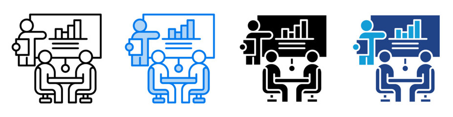 Presentation icon set multiple style collection