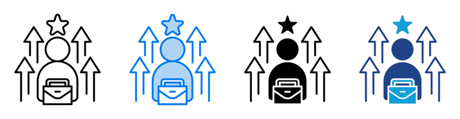 Career icon set multiple style collection
