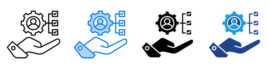 Responsibility icon set multiple style collection