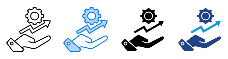 Growth icon set multiple style collection