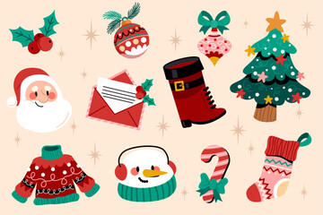 Set of Christmas Graphic Objects