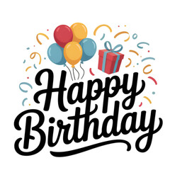 happy birthday card with balloons