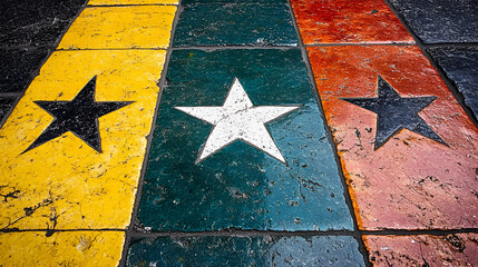 Starry tiles Vibrant pavement art