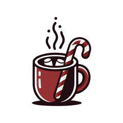 Cute Christmas Cocoa Mug Vector
